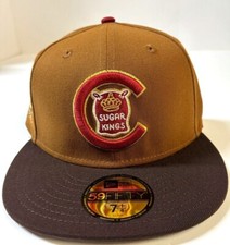 Havana Sugar Kings 1959 Champ Patch MILB NE Fitted Hat ~Burntwood/Walnut