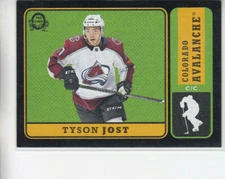 18/19 OPC Colorado Avalanche Tyson Jost Black Border card #152 Ltd #/100