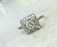1Ct White Round Cut CZ Vintage Style Engagement Wedding Ring In 925 Silver