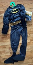 NWOT Rubies 5 Piece DC Comic Batman Costume Size L 10-12 Childs Dress Costume