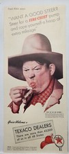 1941 Texaco Dealers Fire Chief Cowboy Original Print Ad Life Magazine 40s