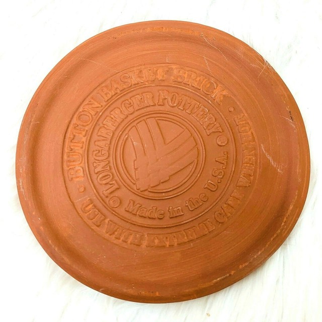 Longaberger Pottery Button Basket Brick Bread Warmer Hot Plate Stone