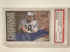 1998 Peyton Manning /2500 ROOKIE Leaf R & S Freshman Orientation #1 PSA 10