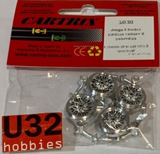 Slot Car Cartrix 1030 Classic Radio Plastic Tires 4 Units  8 Palomillas