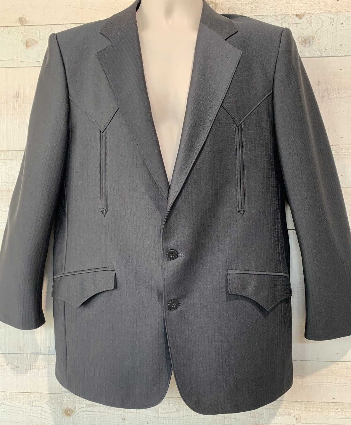 Mens Western Suit Jacket Coat Navy 