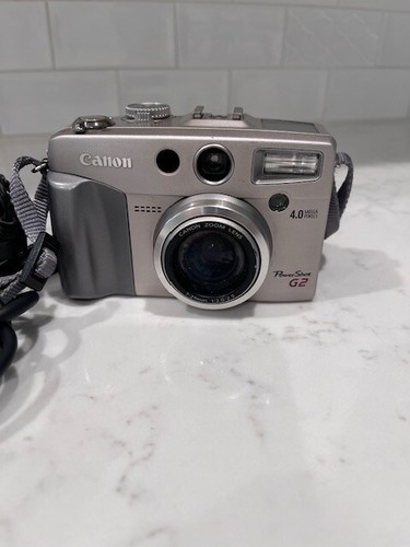 Canon PowerShot G2 4.0MP Digital Camera w/ 1 battery, power cord, sd card WORKS - Picture 2 of 8