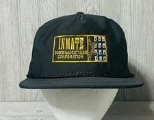 Vintage Strapback Cap Black Hat Inmate Communications Corporation Telecom Prison