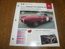 1963 Alfa Romeo Giulia SS UNIQUE IMP BROCHURE 