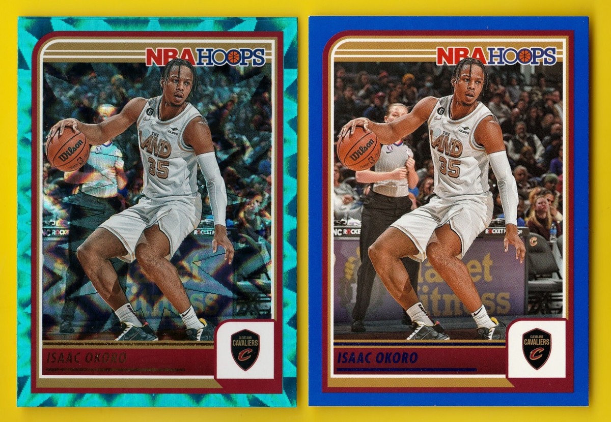 2023-24 NBA Hoops Isaac Okoro Teal Explosion & Blue Parallel Lot