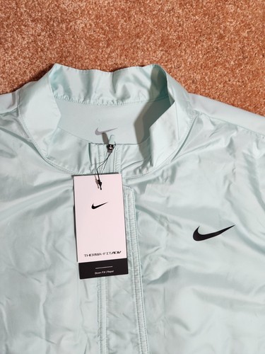 NIKE THERMA-FIT MENS SZ L ADV REPEL 1/2-ZIP GOLF JACKET DX6077-346 TURQUOIS BLUE - Picture 3 of 8