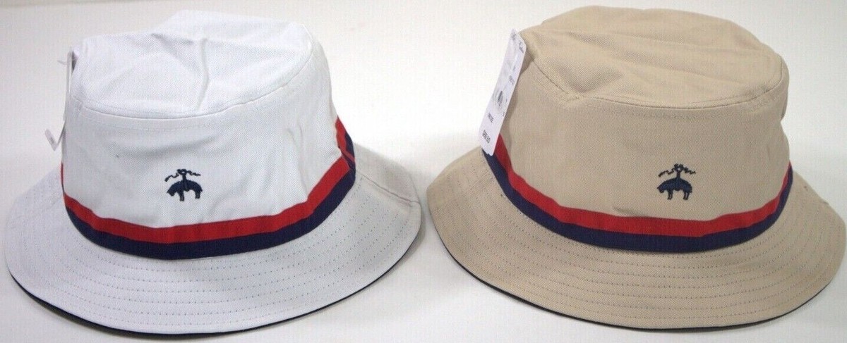 Brooks Brothers Signature Logo and Stripe Reversible Bucket