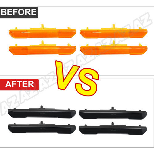 4XFit GMC Sierra 2500HD 3500HD 20-22 Smoked LED Side Marker Light Amber Red Lamp - Picture 5 of 11