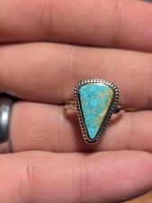 Top Quality Sterling Silver Royston Turquoise Ring Size 7.75