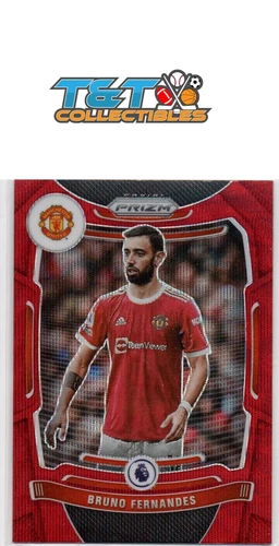 Bruno Fernandes 2021-22 Panini Prizm PL Red Wave #279 Manchester United 9a