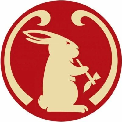 4 Mad River Smoking Bunny 3" Vinyl Decal Stickers Canoe Sailing Paddle Boat