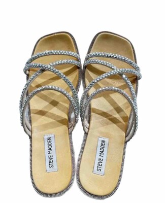 Steve Madden Women's Spice Bling Sandals Size Glass/textile