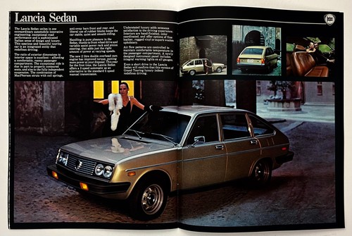 1979 Lancia Fiat Auto Car Coupe Sedan Vintage Dealer Sales Promo Booklet