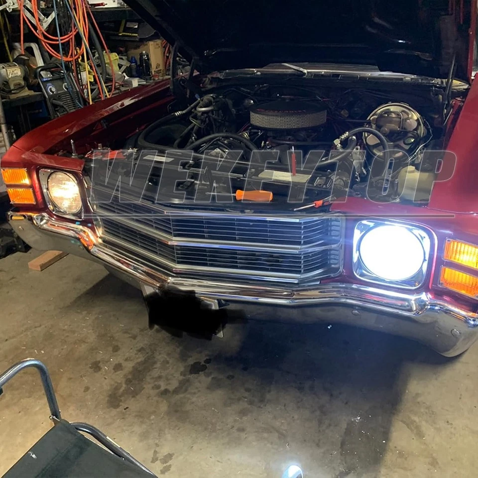 7 Round Headlight Conversion Kit with LED Bulb For Plymouth Duster 340 1970-1975 Foto 2 de 4