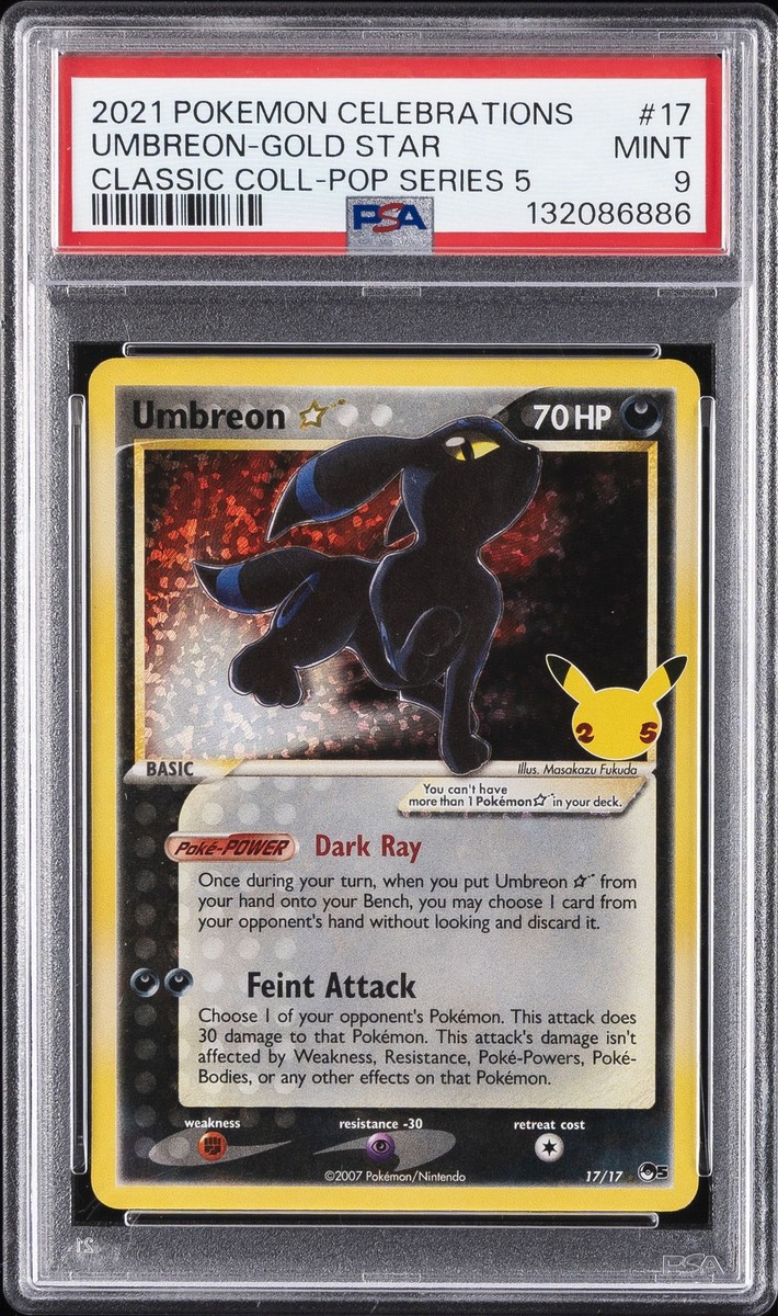2021 POKEMON CELEBRATIONS CLASSIC COLLECTION #17 UMBREON-GOLD STAR