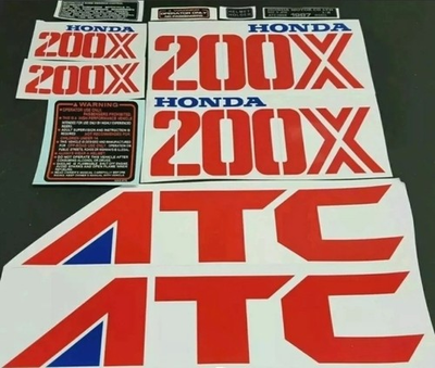 #ad 1987 1986 Honda ATC 200x shroud fender STICKERS DECALS maier clarke ims fenders $47.00