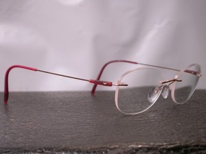 Silhouette Titan Frameless Red and Gold Wire Eyeglasses Made in Austria