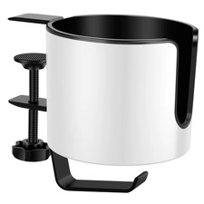 2 in 1 Headphone Holder Nonslip Adjustable Desk Clamp Cup Rack for Coffee Mugs W