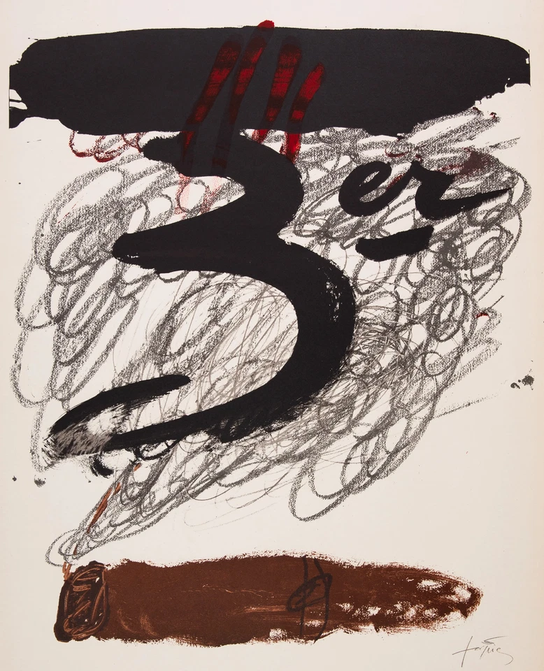 Antoni Tapies: Festival de 1970 - Litografía Original Firmada Foto 2 de 4