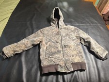 Carhartt OJ8579-B Camo Jacket Kid's Medium 10-12 Hooded Full Zip Mossy Oak
