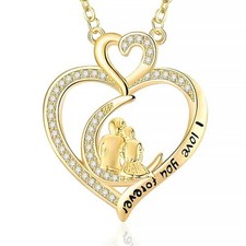 Mothers Necklace Gifts for Mom from Daughter Son, I Love You Couple- Champagne