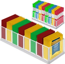 Tea Bag Organizer for Kitchen Pantry - Transparent Storage Caddy for Beverages