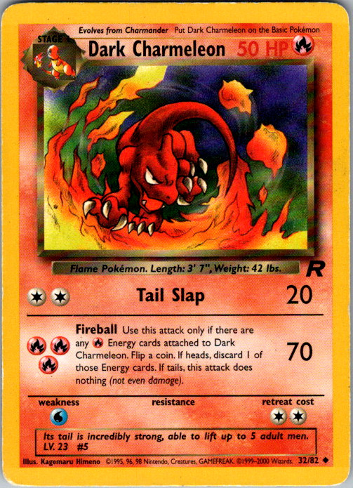 Dark Charmeleon 32/82 Team Rocket Regular Uncommon Vintage Pokemon Card
