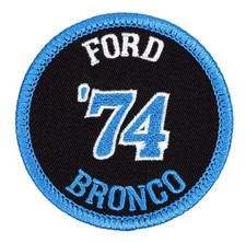 1974 Ford Bronco Embroidered Patch Black/Aqua Iron-On Sew-On Shirt Hat Backpack