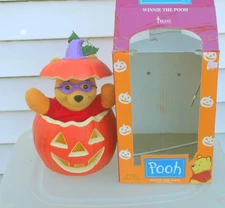 Vtg Winnie the Pooh Jack-O-Lantern PopUp Animated Pumpkin Telco Halloween Figure