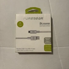 PureGear Braided USB-A to USB-C Charging Cable 4 ft Brand New 