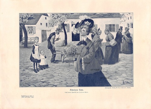 Schulzens Lene - Johann Bahr - 1904 - Historischer Kunstdruck ~21x29cm