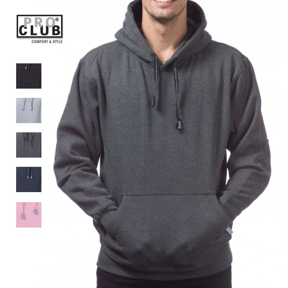 PROCLUB MENS HEAVYWEIGHT PULLOVER HOODIE PRO CLUB CASUAL HOODED SWEATER (S-5XL)