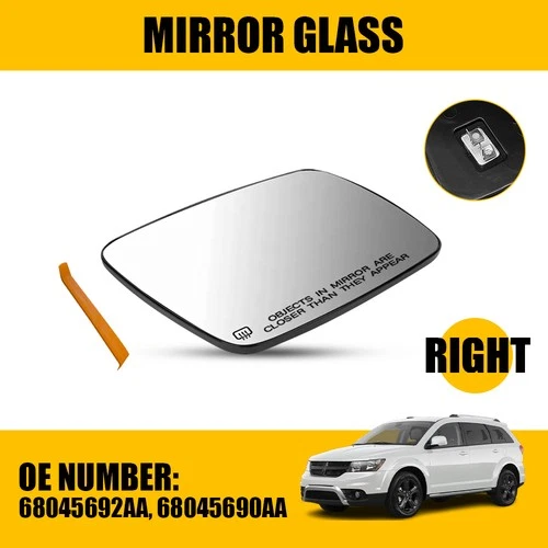 Passenger Side Exterior Heated Mirror Glass For 2009-20 Dodge Journey 68045692AA