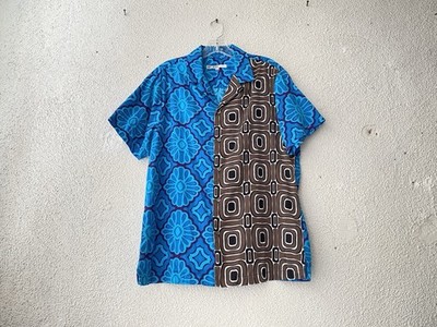 MR. TURK RETRO PRINT COTTON LOOP COLLAR VACATION SHIRT (XL) L Palm Springs