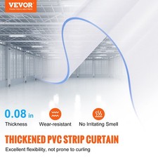 Strip Curtain 16PCS;96"Height;96"Width;0.08"Thickness;Clear Smooth Plastic Door