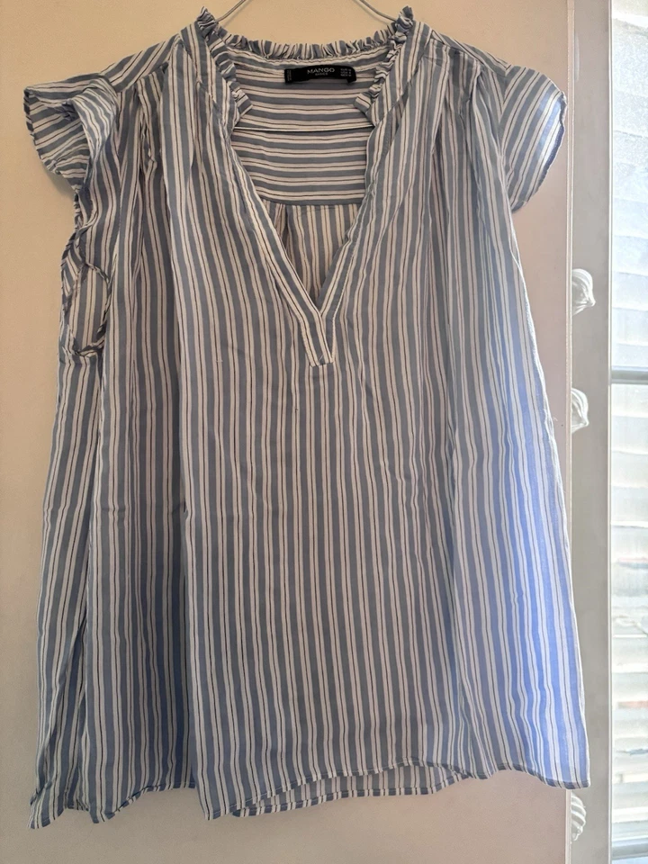 Blouse Sans Manche Blanche Et Bleue mango - Photo 1/2