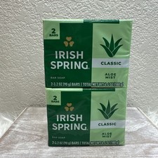Irish Spring ORIGINAL Soap 4 Bars 3.7 oz. No Flaxseed Oil NEW SEALED
