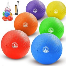10 Inch Kickball Playground Balls 6 Pack or 12 Pack, Playground Balls for Kids A