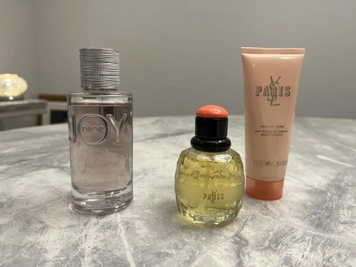 Dior Joy 90ml Eau De Parfum Ladies Perfume & YSL Paris Eau De Toilette + Lotion
