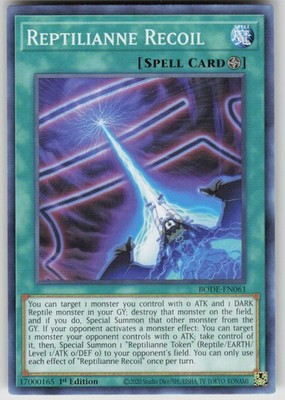 REPTILIANNE RECOIL BODE-EN061 COMMON / SHORT PRINT YU-GI-OH LIGHTLY PLAYED