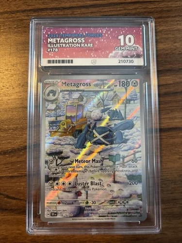 Pokémon TCG Metagross 178/162 Illustration Rare Ace Graded Gem Mint 10 English