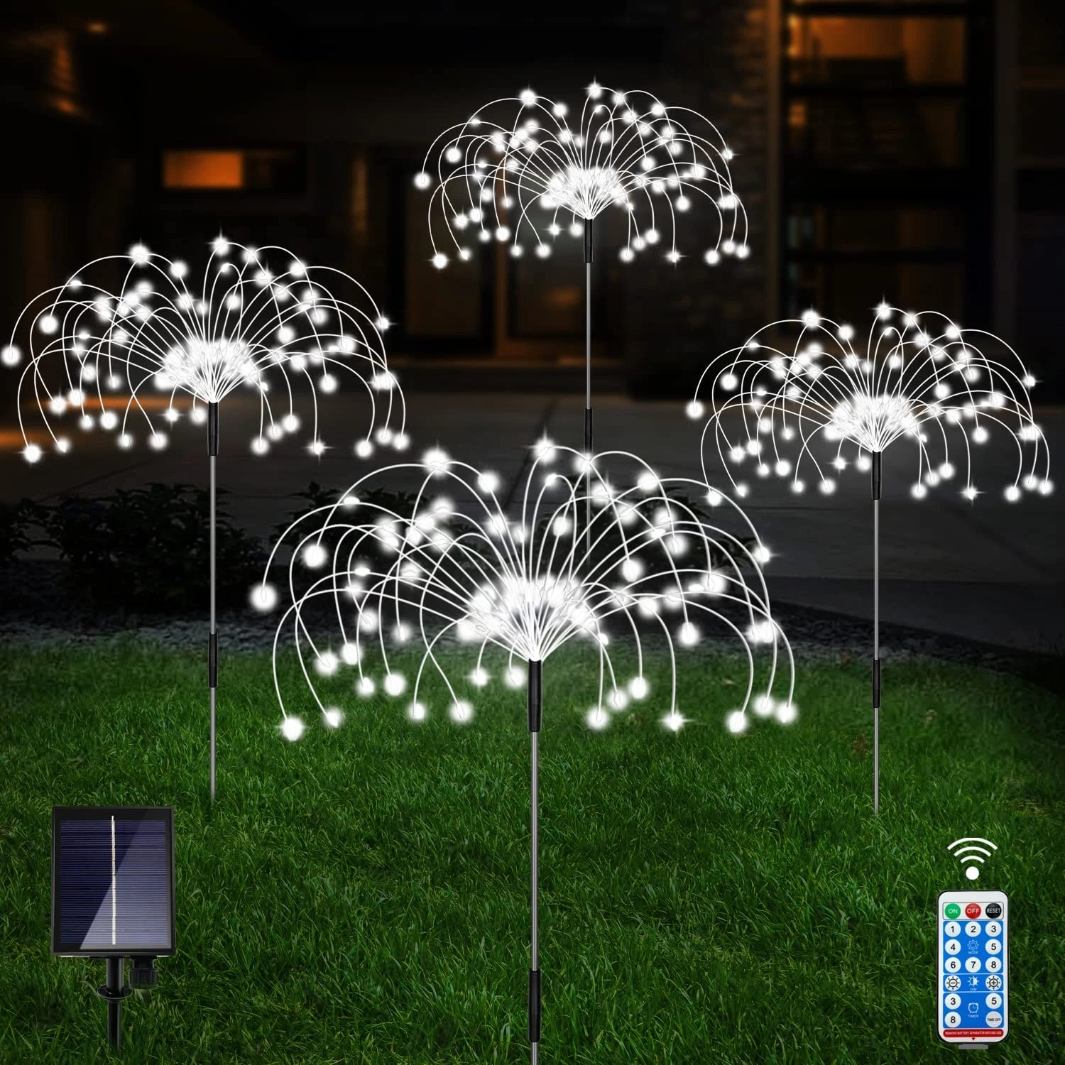 Solar Garden Lights Outdoor, 4 Pack 120 LED Waterproof Decorative String Ligh...
