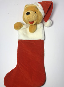 Vintage Disney Winnie the Pooh 3D Plush Christmas Stocking Santa Hat 20”