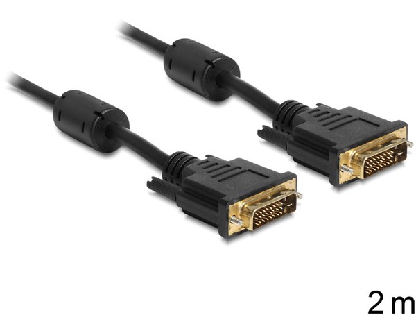 Delock Kabel Dvi 24+1 Stecker > Dvi 24+1 Stecker 2 M Schwarz-image