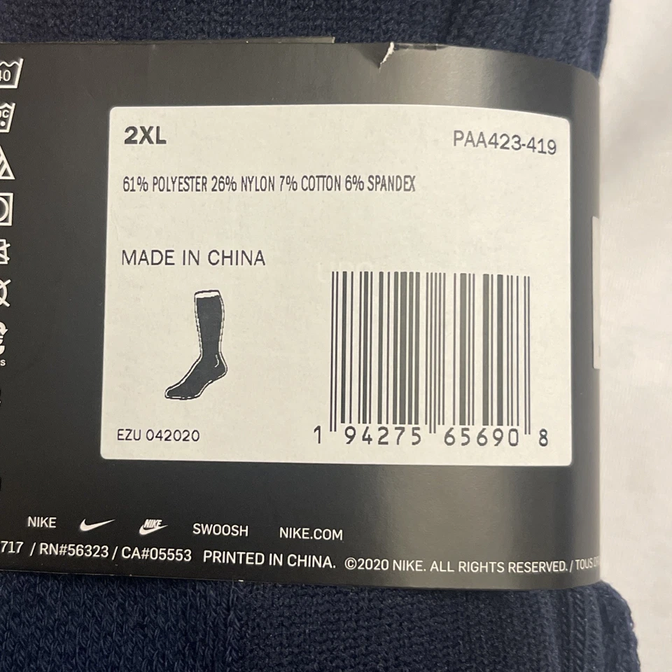 Golden State Nike Authentic Blue Sock  XXL Knee High PAA423-419 S311 - Image 4 of 4