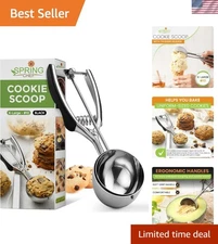 Elegant Extra Large Cookie Scoop - 5.5 Tbsp Stainless Steel with Soft Grip
